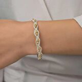 Lucky Life 925 Ayar Gumuss  İnci Kazaziye Örgü Bileklik