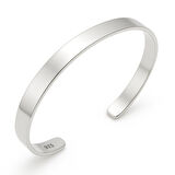 Gümüş Düz Erkek Kelepçe Bilezik