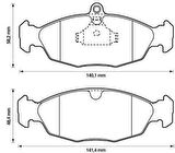 Opel Corsa Ön Fren Balata (1993-1999) 1.2, 1.4 1605087