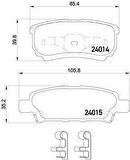 Mitsubishi Lancer Arka Fren Balatasi (2003-2012) 1.5, 1.6, 1.8 4605A479