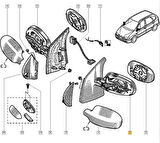 Renault Megane Scenic Kapi Aynasi Sol (1999-2003) 1.6, 1.9, 2.0 7700431542