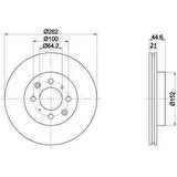 Honda Jazz Ön Fren Disk (2008-2017) 1.4, 1.3 45251SK7A10