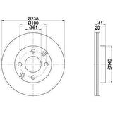 Renault Clio Symbol Ön Fren Disk (1998-2013) 1.4, 1.5 DCI 7700556572