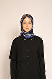 Geometrik ve Soyut Desenli Lacivert Eşarp | Modern Stil Dokunuşu Göz Alıcı ve Zarif