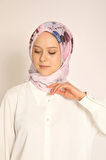 Pembe Renkli Soyut Desenli Kadın Soft Eşarp – İlkbahar Yaz Uyumlu Modern Desen Soft Eşarp