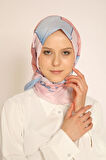 Geometrik Desenli Pastel Renkli Kadın Soft Eşarp – Modern Tasarımlı Şık Soft Yazlık Eşarp
