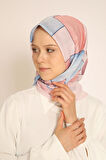 Geometrik Desenli Pastel Renkli Kadın Soft Eşarp – Modern Tasarımlı Şık Soft Yazlık Eşarp
