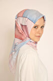 Geometrik Desenli Pastel Renkli Kadın Soft Eşarp – Modern Tasarımlı Şık Soft Yazlık Eşarp