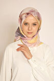 Soft Sarı-Pembe Desenli Sanatsal Eşarp – Pastel ve Şık Tasarım