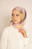 Soft Sarı-Pembe Desenli Sanatsal Eşarp – Pastel ve Şık Tasarım