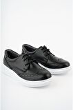Bağcıklı Siyah Cilt  Erkek Ayakkabı