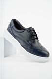 Bağcıklı Lacivert Cilt Erkek Ayakkabı