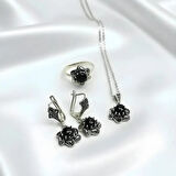 Rüzgar Kadın Oltu Taşı ve Gümüş Takı Seti