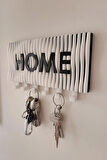 Dalgalı Home Yazılı Duvar Askılı Anahtarlık - Anahtarlık Askısı (22X10 CM)