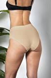 3'lü Paket Dikişsiz, İz Yapmaz, Lazer Kesim, Yüksek Bel Slip Külot Cappucino (brf21263)