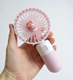 Handheld USB Şarjlı El Fanı I Mini Masa Fanı I Telefon Standlı I Vantilatör I Taşınabilir Fan Pembe