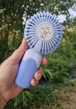 Mini Fan USB Şarjlı Mini El Fanı Taşınabilir Vantilatör 3 Kademeli Sessiz Fan Telefon Tutucu Mavi Re