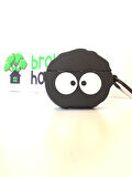 Brokoli Home Airpods Pro-Pro 2.nesil uyumlu 3d Kopçalı Kulaklık Kılıfı Siyah Kafalı Emoji