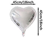 Brokoli Home 2 Ad Gümüş Kalp Folyo Balon 45 Cm 18 İnç