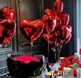Brokoli Home 2 Adet Kalp Folyo Balon Kırmızı Uçan Balon 45 Cm 18 İnç