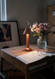Dokunmatik Masa Ve Gece Lambası Dokunmatik Lamba Abajur Led Şarjlı Masa Lambası Ledli Rose Gold 23cm