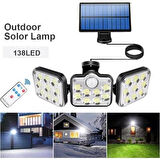 Brokoli Home 138 Led Solar Uzaktan Kumandalı 3 Modlu Bahçe Garaj Lambası,Bahçe Aydınlatma
