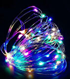 Ev Balkon ve Parti İçin 5 Metre Pilli Peri Led 8 Modlu Animasyonlu Renkli  Yılbaşı Süsü Işık