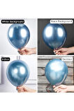 Gemar 15 Adet Balon Metalik Light Mavi Renk