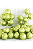 Gemar 15 Adet Balon Metalik Light Yeşil Renk