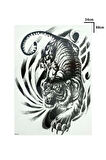 Geçici Kaplan Modelli Sırt Dövme Tattoo