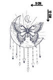 Ay Ve Kelebek Figürlü 12 Saat Sonra Kararan Geçici Dövme Tattoo