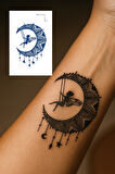 Ay Ve Peri Figürlü 12 Saat Sonra Kararan Geçici Dövme Tattoo