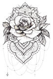 Geçici Gül Figürlü Dövme Tatto