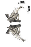 Geçici Silah Ve Kanat Figürlü Dövme Tatto