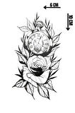 Geçici Gül Ve Saat Figürlü Mini Dövme Tattoo