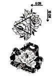 Geçici Gül Figürlü Dövme Tattoo