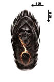 Geçici Kuru Kafa Figürlü Dövme Tattoo
