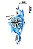 Geçici Pusula Figürlü Dövme Tattoo