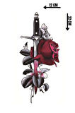 Geçici Kama Ve Gül Figürlü Dövme Tattoo