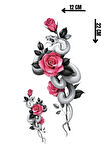 Geçici Yılan Ve Gül Figürlü Dövme Tattoo