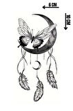 Geçici Ay Ve Kelebek Figürlü Mini Dövme Tattoo