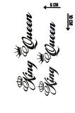 Geçici King Ve Queen Yazılı Mini Dövme Tattoo