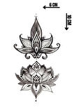 Geçici Lotus Figürlü Mini Dövme Tattoo