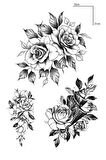Gül Figürlü Geçici Dövme Tattoo