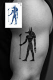 Mısır Anubis Figürlü 12 Saat Sonra Kararan Geçici Dövme Tattoo