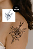 Gül Ve Ok Figürlü 12 Saat Sonra Kararan Geçici Mini Dövme Tattoo