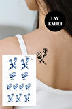 Çiçek Figürlü 12 Saat Sonra Kararan Geçici Orta Dövme Tattoo