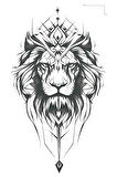 Aslan Figürlü Mini Dövme Tattoo