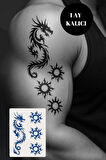 Ejderha Figürlü 12 Saat Sonra Kararan Geçici Mini Dövme Tattoo