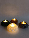 Bubble Tealight 3'lü Dekoratif Obje, Biblo, Dekor, Tealight Mumluk (3 Adet Led Mumluk Dahil)